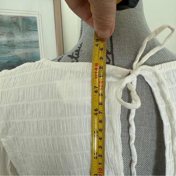 Sovere Australian brand Cotton Puffed Sleeve Off White Tiered Summer Dress - Picture 12 of 16